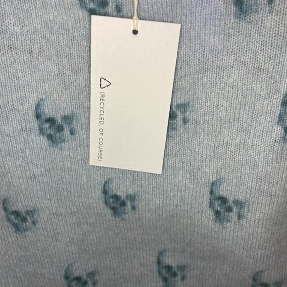 Skull Cashmere Indie Skull Print Sweater Teal S - Picture 6 of 8